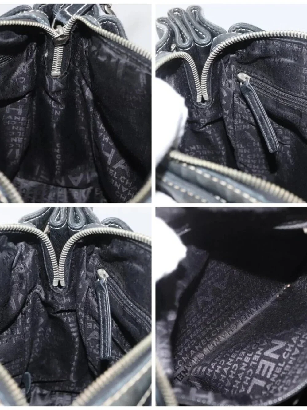 CHANEL Chain Shoulder Bag Lamb Skin Black CC Auth BA13139